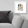 Gallery Pops Bluey – Dad, Mum, Bluey and Bingo Wall Art, White Framed Version, 12” x 12”(White Framed Version)