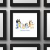 Gallery Pops Bluey – Dance Mode Wall Art, White Framed Version, 12″ x 12″ Gallery Pops Wall Art(Black Framed Version)