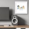 Gallery Pops Bluey – Dance Mode Wall Art, White Framed Version, 12″ x 12″ Gallery Pops Wall Art(White Framed Version)