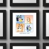 Gallery Pops Bluey – For Real Life Wall Art, White Framed Version, 12″ x 12″ Gallery Pops Wall Art(Black Framed Version)