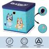 Idea Nuova Bluey Collapsible Fabric Storage Cube,10” Organizer Bin with Lid for Bedroom, Playroom, and Closet(Bluey)