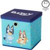 Idea Nuova Bluey Collapsible Fabric Storage Cube,10” Organizer Bin with Lid for Bedroom, Playroom, and Closet(Bluey)