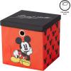 Idea Nuova Bluey Collapsible Fabric Storage Cube,10” Organizer Bin with Lid for Bedroom, Playroom, and Closet(Mickey Mouse)