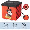 Idea Nuova Bluey Collapsible Fabric Storage Cube,10” Organizer Bin with Lid for Bedroom, Playroom, and Closet(Mickey Mouse)