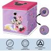 Idea Nuova Bluey Collapsible Fabric Storage Cube,10” Organizer Bin with Lid for Bedroom, Playroom, and Closet(Minnie Mouse)