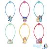 LUV HER Bluey Elastic Hair Ties for Girls – Multicolored, Durable Elastic – Pack of 6 – Ideal Hair Accessories for Ponytails & Buns, Ages 3+(Bluey Blue Yellow Green Red Pink)