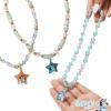 LUV HER Bluey Girl’s Jewelry Set – Dress up Toy Jewelry Box Set with Bead Necklace, Bracelet and Ring – Play Accessories – Ages 3+(Blue  Green  Purple  Pink)