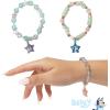 LUV HER Bluey Girl’s Jewelry Set – Dress up Toy Jewelry Box Set with Bead Necklace, Bracelet and Ring – Play Accessories – Ages 3+(Blue  Green  Purple  Pink)