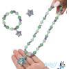 LUV HER Bluey Girl’s Jewelry Set – Dress up Toy Jewelry Box Set with Bead Necklace, Bracelet and Ring – Play Accessories – Ages 3+(Green  Purple  Blue)