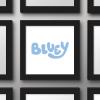 Trends International Gallery Pops Bluey – Logo Wall Art, White Framed Version, 12” x 12”(Black Framed Version)