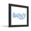 Trends International Gallery Pops Bluey – Logo Wall Art, White Framed Version, 12” x 12”(Black Framed Version)
