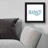 Trends International Gallery Pops Bluey – Logo Wall Art, White Framed Version, 12” x 12”(Black Framed Version)
