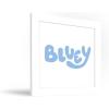Trends International Gallery Pops Bluey – Logo Wall Art, White Framed Version, 12” x 12”(White Framed Version)