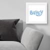 Trends International Gallery Pops Bluey – Logo Wall Art, White Framed Version, 12” x 12”(White Framed Version)