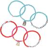 Bingo and Bluey Bracelets for Girls 6-Piece Set Official License, Stretch Friendship Bracelets,