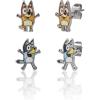 Bingo and Bluey Earrings for Girls Official License, Stud Earrings 2 Pairs, Bluey Jewelry,