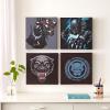 Bluey Canvas Wall Art – 4-Piece Set for Kids’ Room Décor, Each Print 12″x12″, Colorful and Fun Artwork for Bedroom, Nursery, or Playroom(Black Panther)