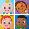 Bluey Canvas Wall Art – 4-Piece Set for Kids’ Room Décor, Each Print 12″x12″, Colorful and Fun Artwork for Bedroom, Nursery, or Playroom(Cocomelon)