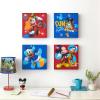 Bluey Canvas Wall Art – 4-Piece Set for Kids’ Room Décor, Each Print 12″x12″, Colorful and Fun Artwork for Bedroom, Nursery, or Playroom(Mickey Mouse)