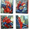 Bluey Canvas Wall Art – 4-Piece Set for Kids’ Room Décor, Each Print 12″x12″, Colorful and Fun Artwork for Bedroom, Nursery, or Playroom(Spiderman)