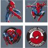 Bluey Canvas Wall Art – 4-Piece Set for Kids’ Room Décor, Each Print 12″x12″, Colorful and Fun Artwork for Bedroom, Nursery, or Playroom(Spiderman Amazing Power & Responsibility)