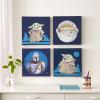 Bluey Canvas Wall Art – 4-Piece Set for Kids’ Room Décor, Each Print 12″x12″, Colorful and Fun Artwork for Bedroom, Nursery, or Playroom(Star Wars The Mandalorian)
