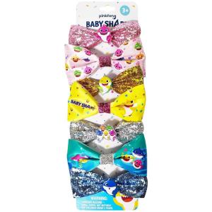 Baby Shark Kids Hair Bows – Hair Accessories Gift Set – 7 Pcs 4 Inch Bundle for Girls – Different Character on each Clip – Alligator Clip – Ages 3 +(Baby Shark)