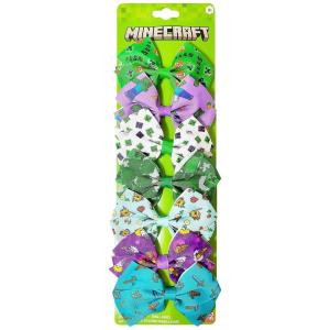 Baby Shark Kids Hair Bows – Hair Accessories Gift Set – 7 Pcs 4 Inch Bundle for Girls – Different Character on each Clip – Alligator Clip – Ages 3 +(Minecraft)