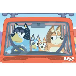 Bluey – Car Ride Wall Poster, 19L” x 13W”, Premium Unframed Version(Premium Unframed Version)