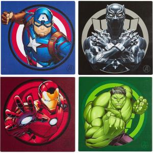 Bluey Canvas Wall Art – 4-Piece Set for Kids’ Room Décor, Each Print 12″x12″, Colorful and Fun Artwork for Bedroom, Nursery, or Playroom(Avengers)