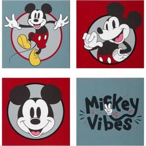 Bluey Canvas Wall Art – 4-Piece Set for Kids’ Room Décor, Each Print 12″x12″, Colorful and Fun Artwork for Bedroom, Nursery, or Playroom(Mickey Mouse Mickey Vibes)