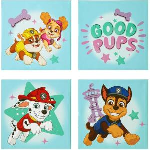 Bluey Canvas Wall Art – 4-Piece Set for Kids’ Room Décor, Each Print 12″x12″, Colorful and Fun Artwork for Bedroom, Nursery, or Playroom(Paw Patrol Good Pups)