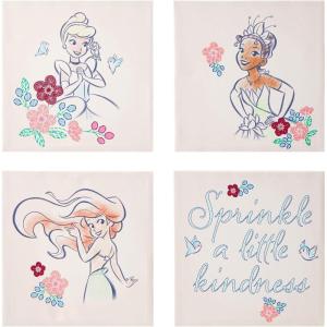 Bluey Canvas Wall Art – 4-Piece Set for Kids’ Room Décor, Each Print 12″x12″, Colorful and Fun Artwork for Bedroom, Nursery, or Playroom(Princess Sprinkle Kindness)