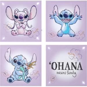 Bluey Canvas Wall Art – 4-Piece Set for Kids’ Room Décor, Each Print 12″x12″, Colorful and Fun Artwork for Bedroom, Nursery, or Playroom(Stitch)