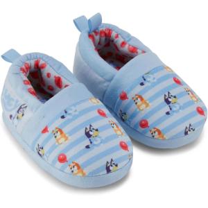 Bluey & Bingo Plush Kids Slippers – Cozy Slip-On Aline Slippers for Boys & Girls Featuring, Bandit, Chilli & Bingo(Blue)