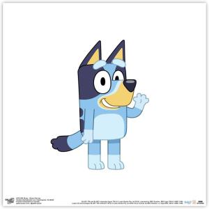 Gallery Pops Bluey – Bluey Waving Wall Art, White Framed Version, 12” x 12”(Unframed Version)