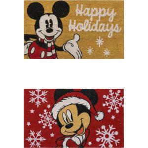 Gertmenian Bluey Coir Doormat – 2×3 Welcome Mat (2-Pack), Ideal for High Traffic Areas in Front Door, Garage, Entryway – Hi/Bluey Patch, 80072(Mickey Happy Holidays/Snowflakes)