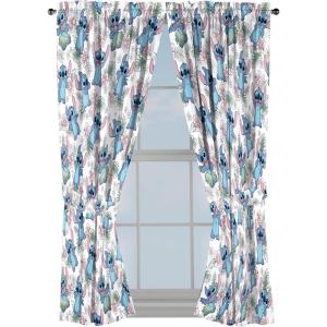 Jay Franco Window Curtains for Kids Bedroom 4-Piece Drape Set with 2 Tiebacks, Grey – Bluey, 42″ W x 84″ L (Pack of 2)(Multi – Lilo & Stitch)
