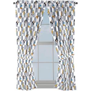 Jay Franco Window Curtains for Kids Bedroom 4-Piece Drape Set with 2 Tiebacks, Grey – Bluey, 42″ W x 84″ L (Pack of 2)(Multi – Mickey Mouse)