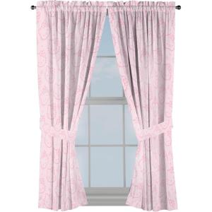 Jay Franco Window Curtains for Kids Bedroom 4-Piece Drape Set with 2 Tiebacks, Grey – Bluey, 42″ W x 84″ L (Pack of 2)(Pink – Hello Kitty)