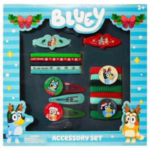 Luv Her Girls’ Hair Accessories Set – 20 Pack Featuring Christmas Bluey – Includes 3 Barrettes, 4 Snap Clips, 5 Elastics, 8 Terry Ponies – Everyday Wear, Special Occasions, Ages 3+