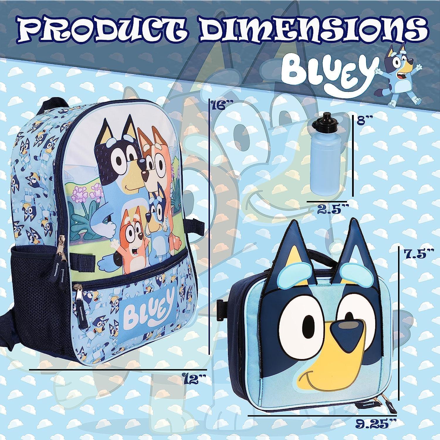 imageAI ACCESSORY INNOVATIONS Bluey 4 Piece Backpack Set for Pre School Girls amp Boys Kids 16 School BagBluey