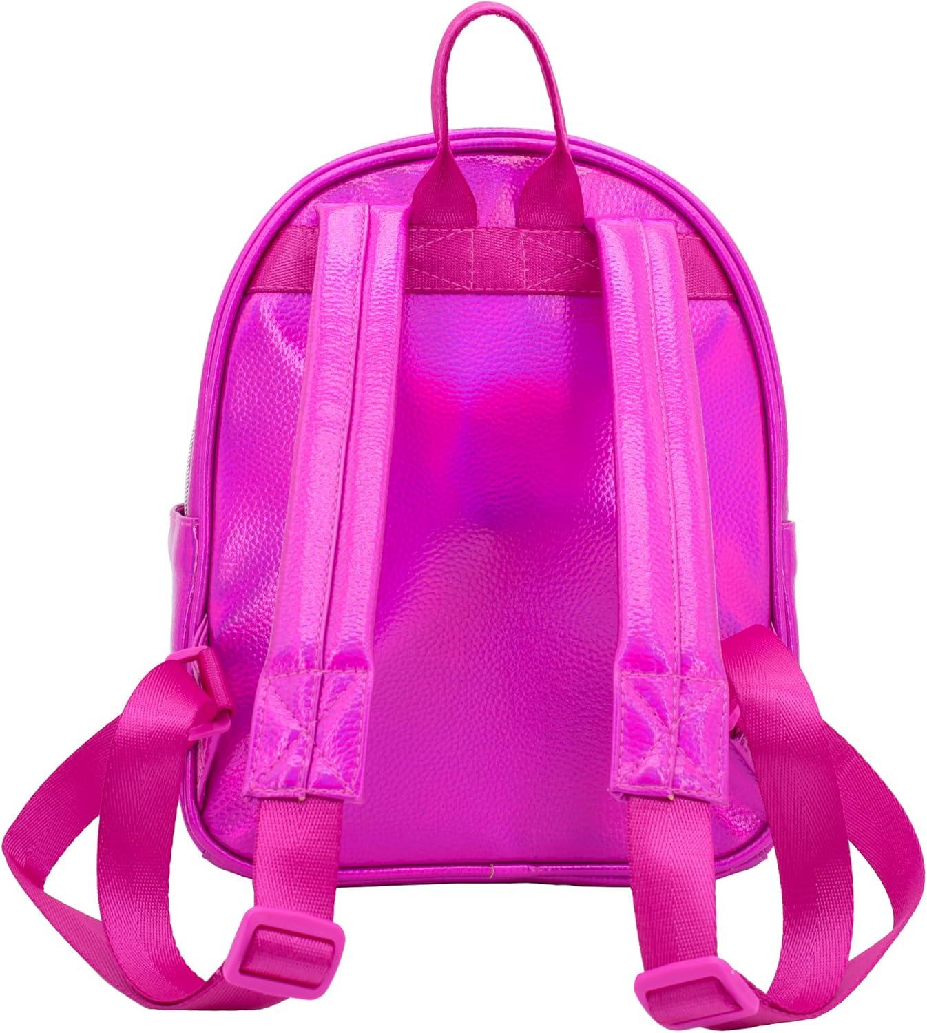 imageAI ACCESSORY INNOVATIONS Bluey Big Face Mini Cosplay PU Backpack Purse Shoulder Bag with Epoxy Filled Metal Pineapple Charm 105 Inch Adjustable Straps Faux LeatherBarbie