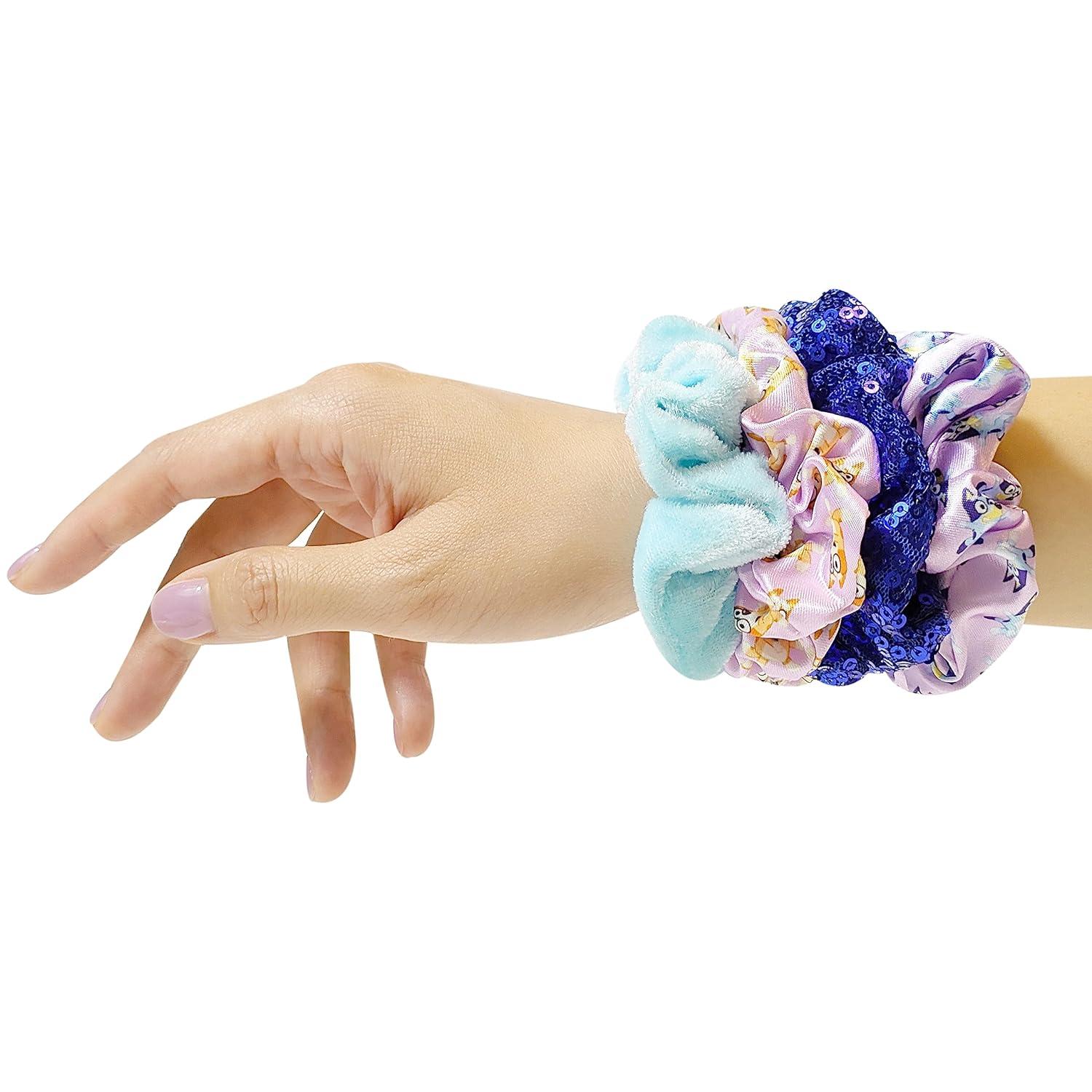 imageBluey Hair Accessory 5 Pcs Set 1 Regular 9 inch Bluey HairBrush For Girls 4 Bluey Scrunchies For Kids Accessories For Girls Detangling Brush Elastic Hair Ties Ropes Scrunchies Ages 3Bluey 5 Piece Hair Accessories