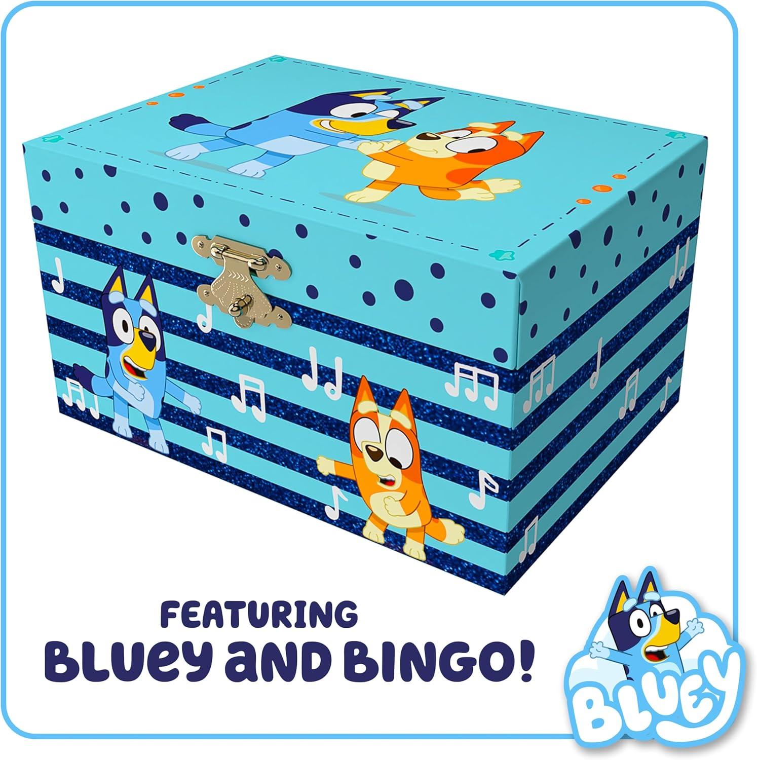imageBluey Jewelry Box for Girls Musical Jewelry Box with Spinning Figurine Bluey Toys for Kids Ages 35 Plays Bluey Theme Song 6 x 47 x 35 inBluey