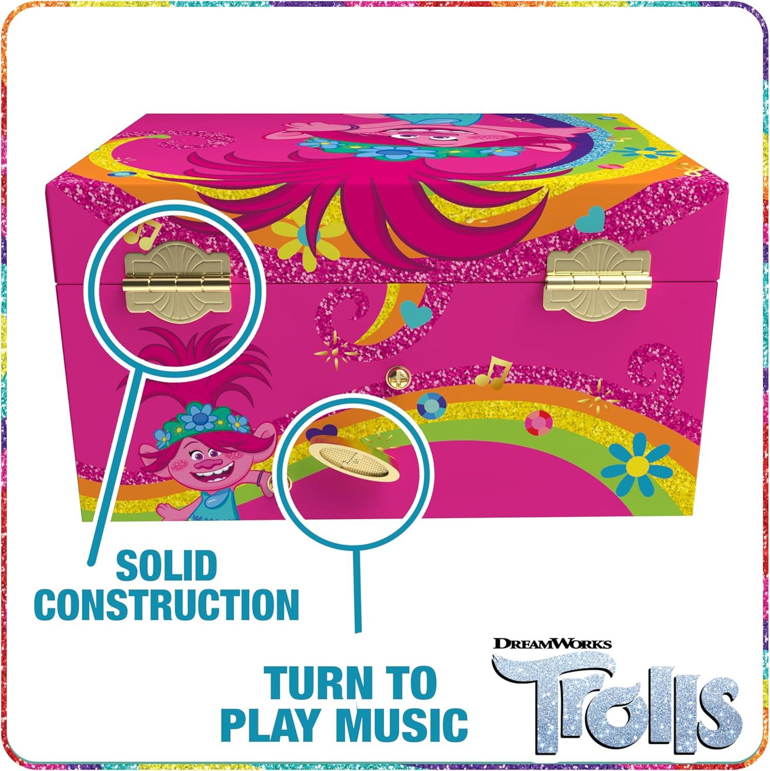 imageBluey Jewelry Box for Girls Musical Jewelry Box with Spinning Figurine Bluey Toys for Kids Ages 35 Plays Bluey Theme Song 6 x 47 x 35 inTrolls
