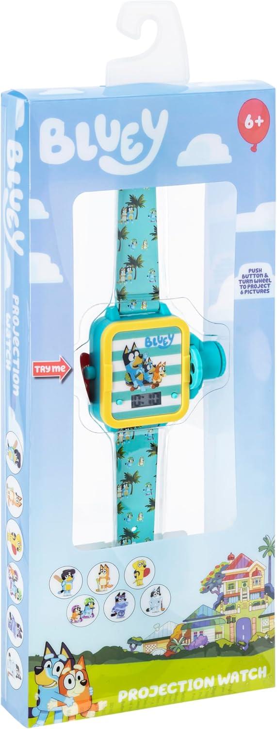 imageBluey Kids Digital Projector Watch with 6 Image Slides Adjustable Character Strap Digital LCD Display Bright Projection Button Fun for Preschool Ages Wrist Size 558