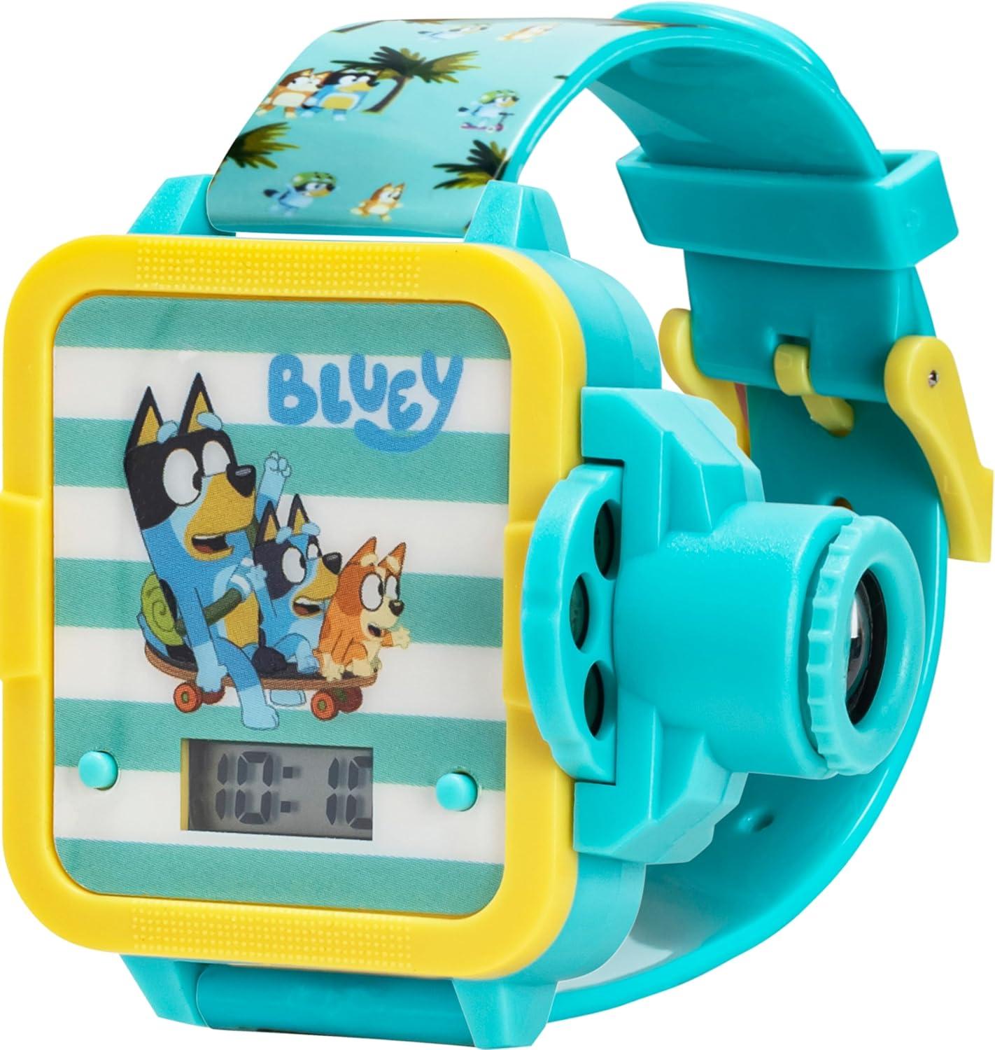 imageBluey Kids Digital Projector Watch with 6 Image Slides Adjustable Character Strap Digital LCD Display Bright Projection Button Fun for Preschool Ages Wrist Size 558