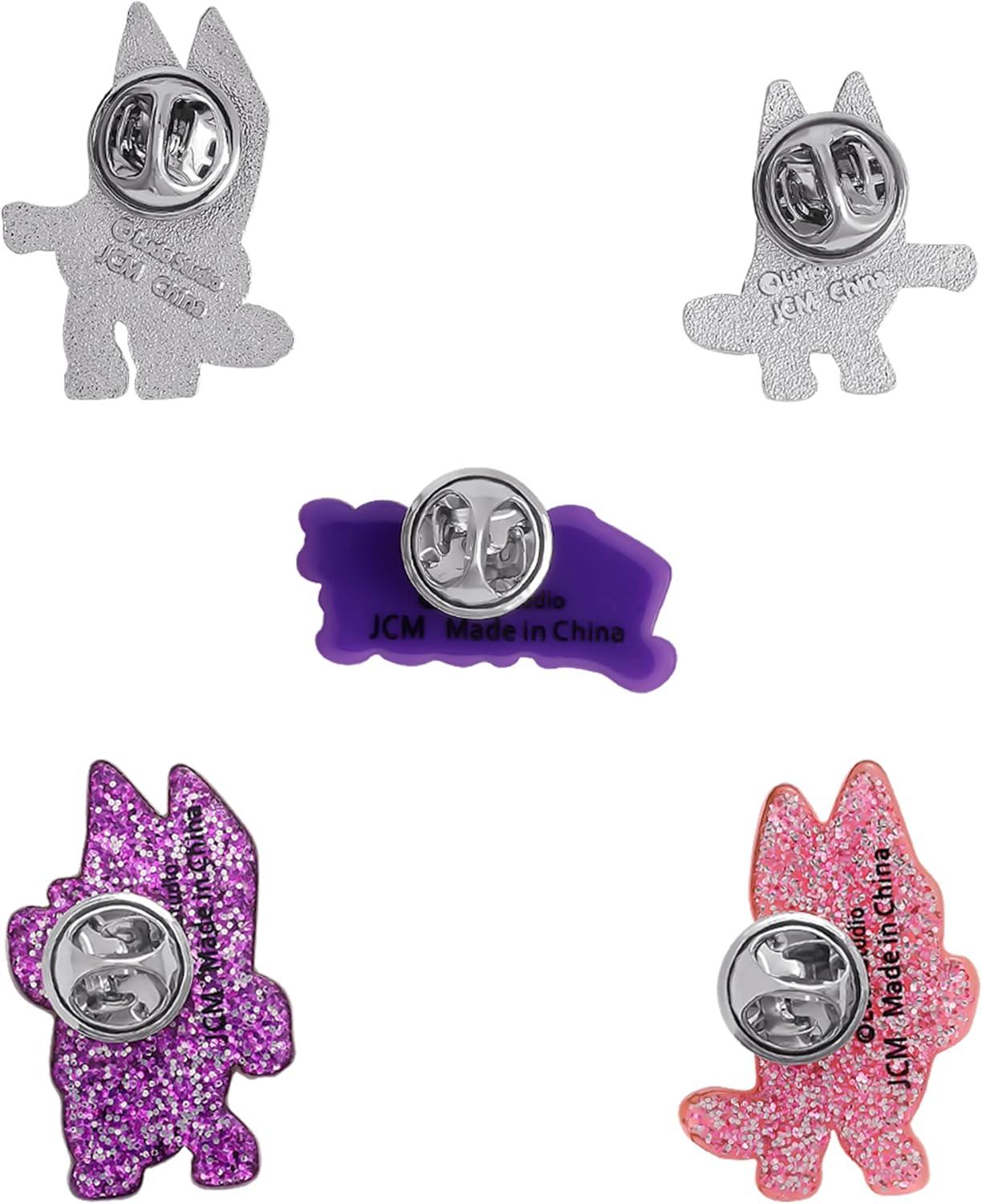 imageBluey Pins Dance Mode 5 Pack Official License Pin Set for Backpacks Bags Jackets