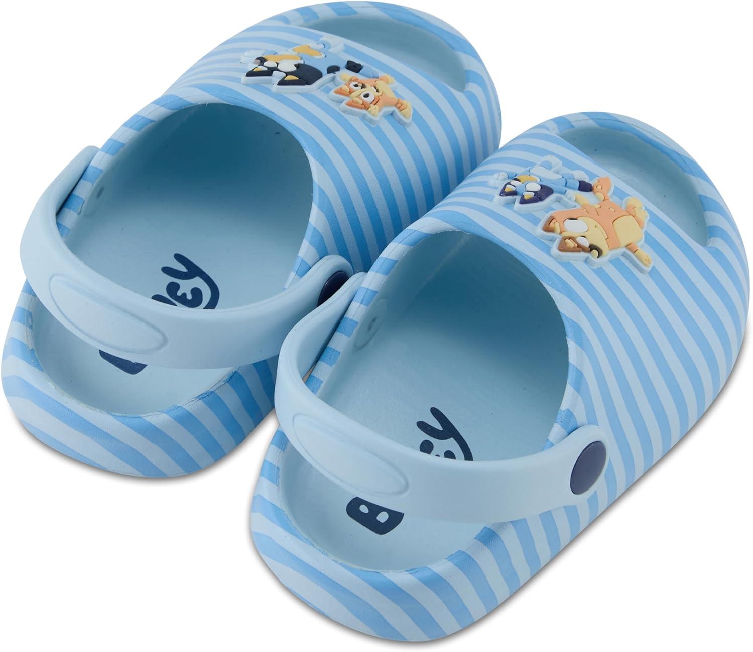 imageBluey amp Bingo Kids EVA Clog Molded Open Toe EVA Clog for Boys amp Girls Featuring Bandit Chilli amp Bingo ShoesBlue Stripe